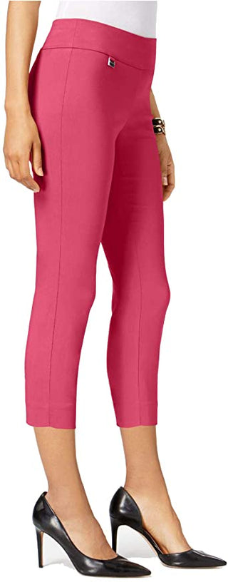 Calça capri feminina Alfani Petite Tummy-Control Pull-On, rosa, tamanho 2P