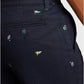 Calça de convés Nautica Icon Classic-Fit Stretch Sailboat com estampa de sarja, tamanho 33x30, masculina, azul