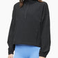 Calvin Klein Performance Pulôver feminino plus size com meio zíper, preto, tamanho 2X