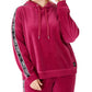 Calvin Klein Performance Moletom com capuz feminino plus size com logo e fita vermelho escuro tamanho 1X