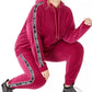 Calvin Klein Performance Moletom com capuz feminino plus size com logo e fita vermelho escuro tamanho 1X