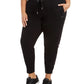 Calça jogger feminina plus size Calvin Klein Performance Active Fleece preta tamanho 3X