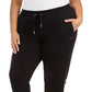 Calça jogger feminina plus size Calvin Klein Performance Active Fleece preta tamanho 3X