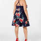 Vestido feminino com corte evasê floral moderno e estampado com lantejoulas e corações, vermelho, tamanho 18