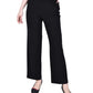 Calça feminina pequena com perna reta e ajuste folgado, preta, tamanho médio, da NY Collection