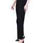 Calça feminina pequena com perna reta e ajuste folgado, preta, tamanho médio, da NY Collection