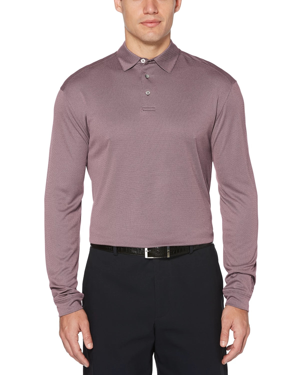 Polo masculino de manga comprida PGA Tour, roxo escuro, tamanho XX-G