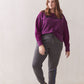 Moletom feminino plus size Heritage Herringbone, roxo escuro, tamanho 2X