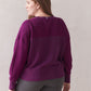 Moletom feminino plus size Heritage Herringbone, roxo escuro, tamanho 2X