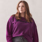 Moletom feminino plus size Heritage Herringbone, roxo escuro, tamanho 2X
