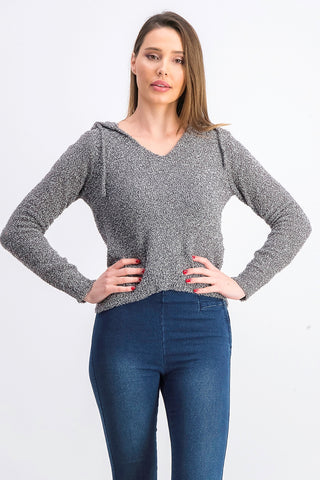 Moletom com capuz Crave Fame Juniors Marled Fuzzy, preto, tamanho extra grande