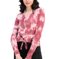 Blusa térmica tie-dye Ultra Flirt Juniors, vermelha, tamanho extra pequeno