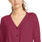 Blusa de malha waffle com amarração frontal Ultra Flirt Juniors, vermelho escuro, tamanho médio