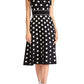 Vestido evasê feminino Rachel Rachel Roy com bolinhas, preto, tamanho extragrande