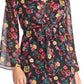 Vestido feminino Rachel Roy com estampa floral e amarração na cintura, preto, tamanho grande