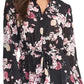 Vestido-camisa com cinto e estampa floral Ally, Rachel Roy, feminino, preto, tamanho pequeno