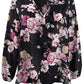 Blusa feminina Layla assimétrica com babados, preta, tamanho grande, Rachel Rachel Roy