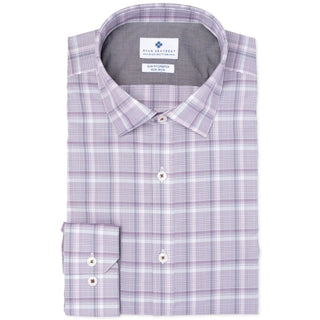 Camisa social masculina xadrez ametista Ryan Seacrest Distinction, roxo claro, tamanho 17 x 34-35 pol.