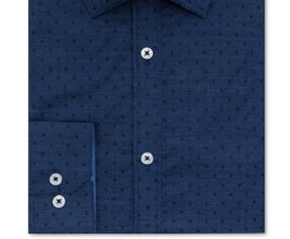 Camisa social masculina Ryan Seacrest Distinction Ultimate Slim Fit Performance Stretch Dobby, azul, tamanho 16x32-33