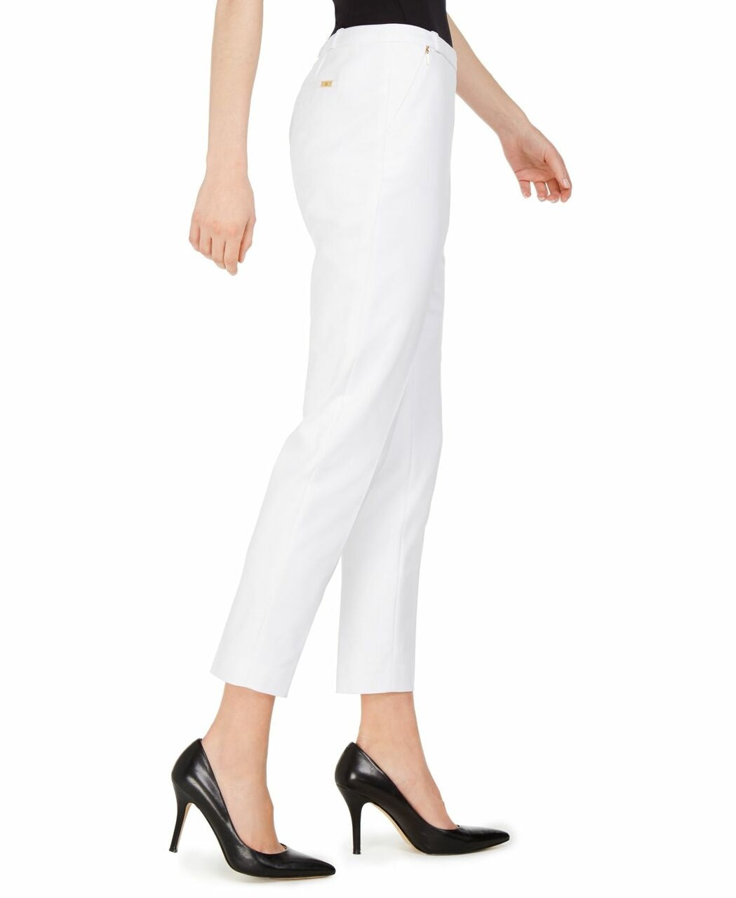 Calça social feminina Calvin Klein slim fit, branca, tamanho 10