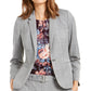 Calvin Klein Blazer Feminino com Estampa Windowpane e Botão Único Cinza Tamanho 6
