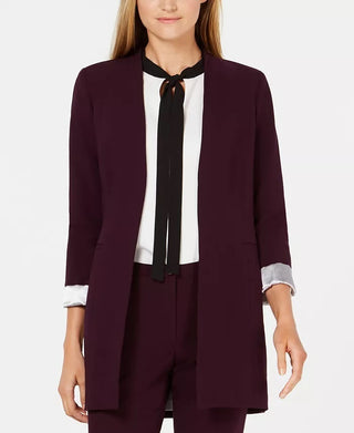 Calvin Klein Blazer Feminino Manga Rolada Frente Aberta Roxo Tamanho 12