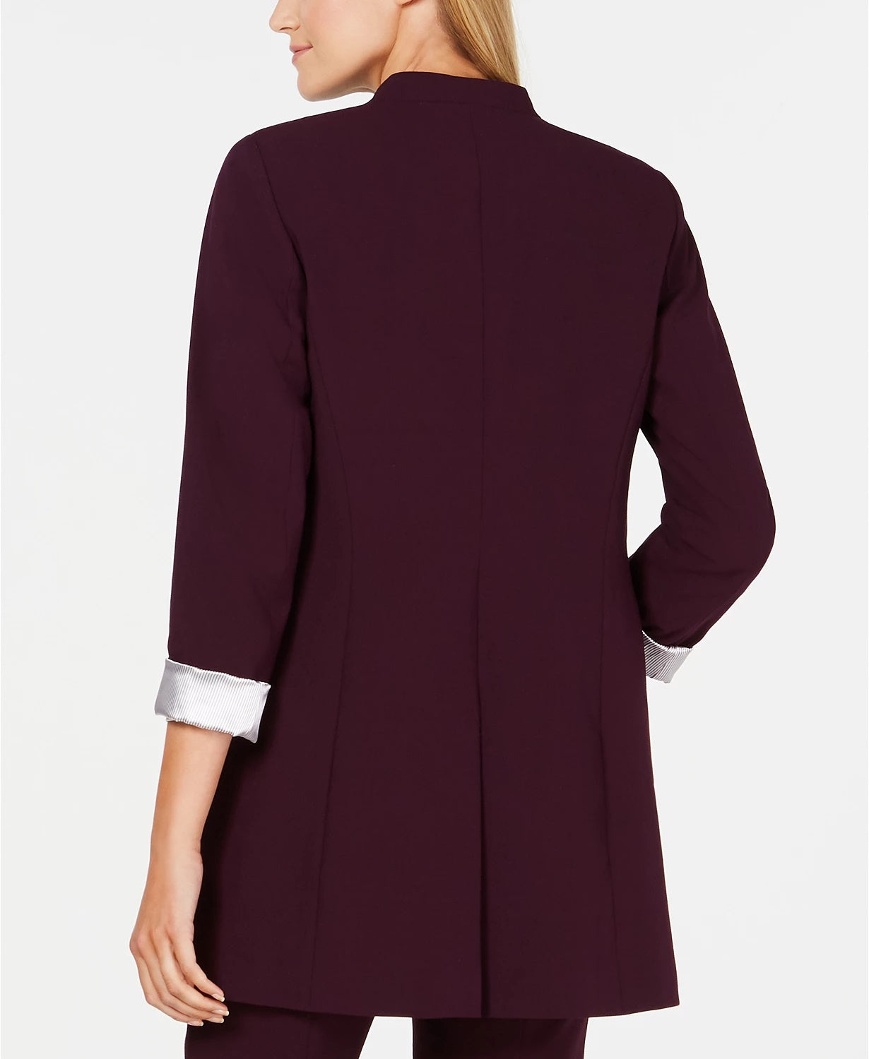 Calvin Klein Blazer Feminino Manga Rolada Frente Aberta Roxo Tamanho 12