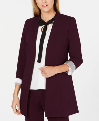Calvin Klein Blazer Feminino Manga Rolada Frente Aberta Roxo Tamanho 12