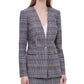Calvin Klein Blazer Xadrez Tweed Feminino Marrom Tamanho 10