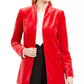 Calvin Klein Blazer longo de veludo feminino, tamanho médio, vermelho, 12