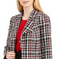 Jaqueta Calvin Klein Feminina Tweed Xadrez Topper Vermelha Tamanho 14