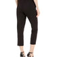 Calça curta Calvin Klein feminina com acabamento canelado, preta, tamanho 4