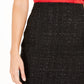 Saia lápis Calvin Klein feminina de tweed metálico, preta, tamanho 8