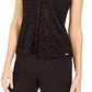 Blusa Calvin Klein Feminina Texturizada Animal Print Prata Tamanho Grande