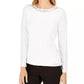 Blusa Calvin Klein Feminina Gola Alta Branca Tamanho Médio