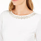 Blusa Calvin Klein Feminina Gola Alta Branca Tamanho Médio