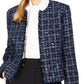 Jaqueta Calvin Klein Feminina Tweed Desfiada Azul Tamanho 8