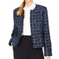 Jaqueta Calvin Klein Feminina Tweed Desfiada Azul Tamanho 8