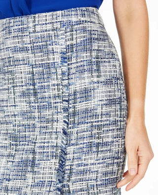 Saia lápis de tweed feminina Calvin Klein azul tamanho 8