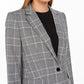 Calvin Klein Blazer Xadrez Feminino de Um Botão Prata Tamanho 10