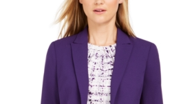 Calvin Klein Blazer Feminino de Um Botão Roxo Tamanho 2