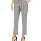 Calça Calvin Klein Feminina Estampada Windowpane com Cinto Cinza Tamanho 14