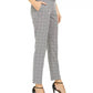 Calça Calvin Klein Feminina Estampada Windowpane com Cinto Cinza Tamanho 2