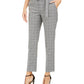 Calça Calvin Klein Feminina Estampada Windowpane com Cinto Cinza Tamanho 8