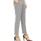 Calça Calvin Klein Feminina Estampada Windowpane com Cinto Cinza Tamanho 8