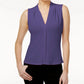 Blusa feminina Calvin Klein sem mangas com decote em V, roxa, tamanho médio