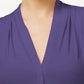 Blusa feminina Calvin Klein sem mangas com decote em V, roxa, tamanho médio