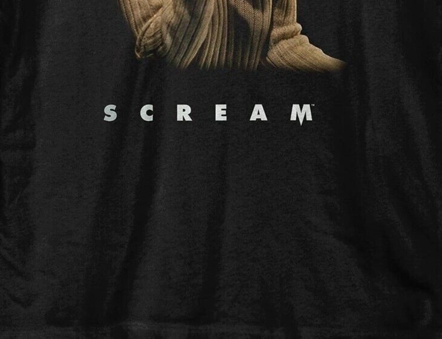 Camiseta gráfica masculina Scream preta tamanho X-G
