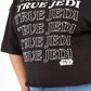 Camiseta feminina plus size True Jedi da Mighty Fine, preta, tamanho 2X