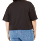 Camiseta feminina plus size True Jedi da Mighty Fine, preta, tamanho 2X